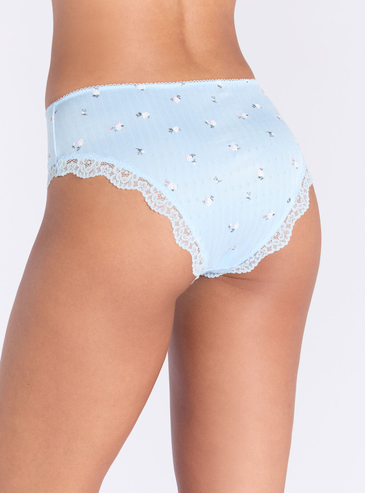 Eloise printed pointelle shorts - Dusky Blue