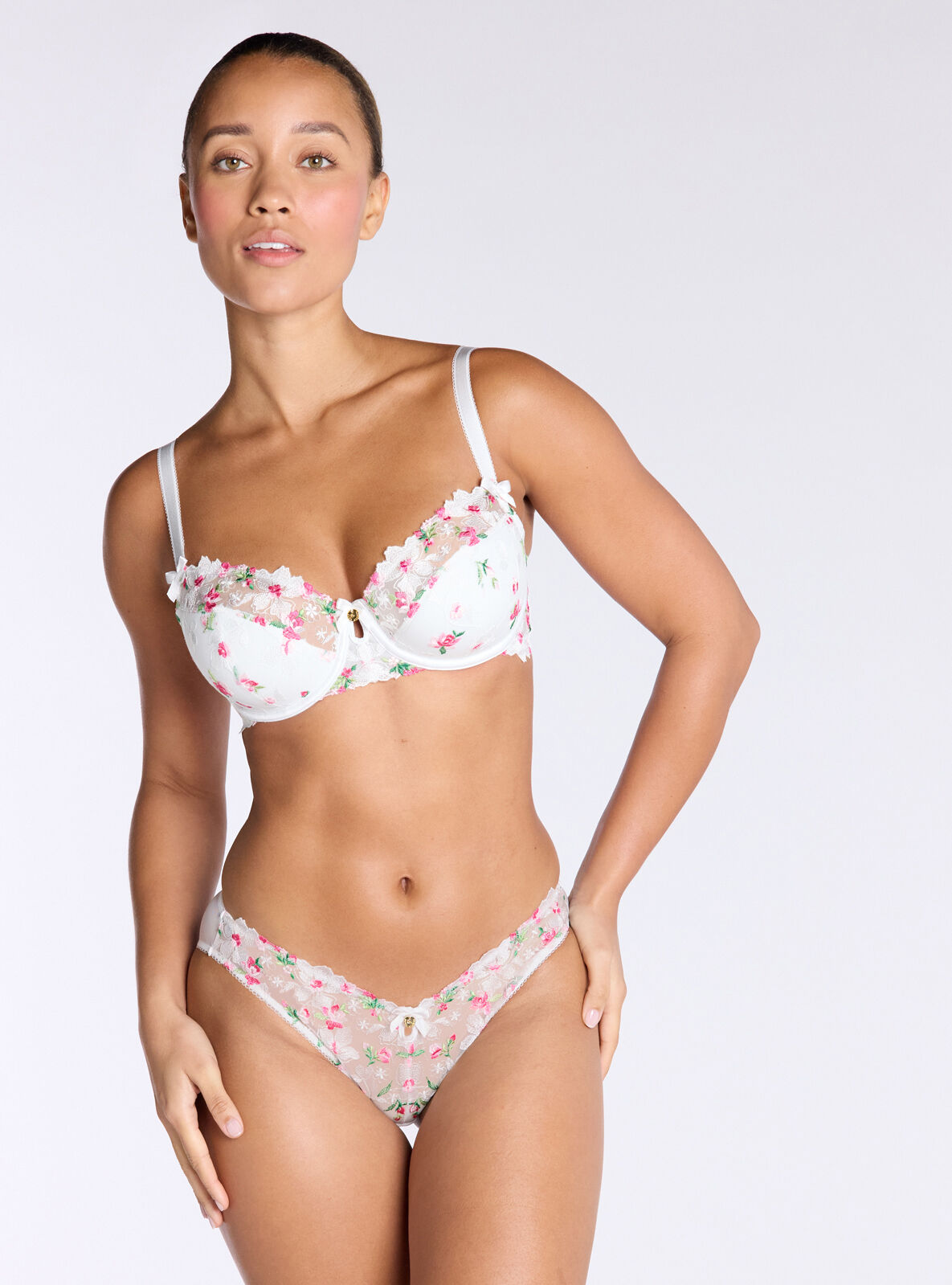 Blossom embroidered briefs - White Mix