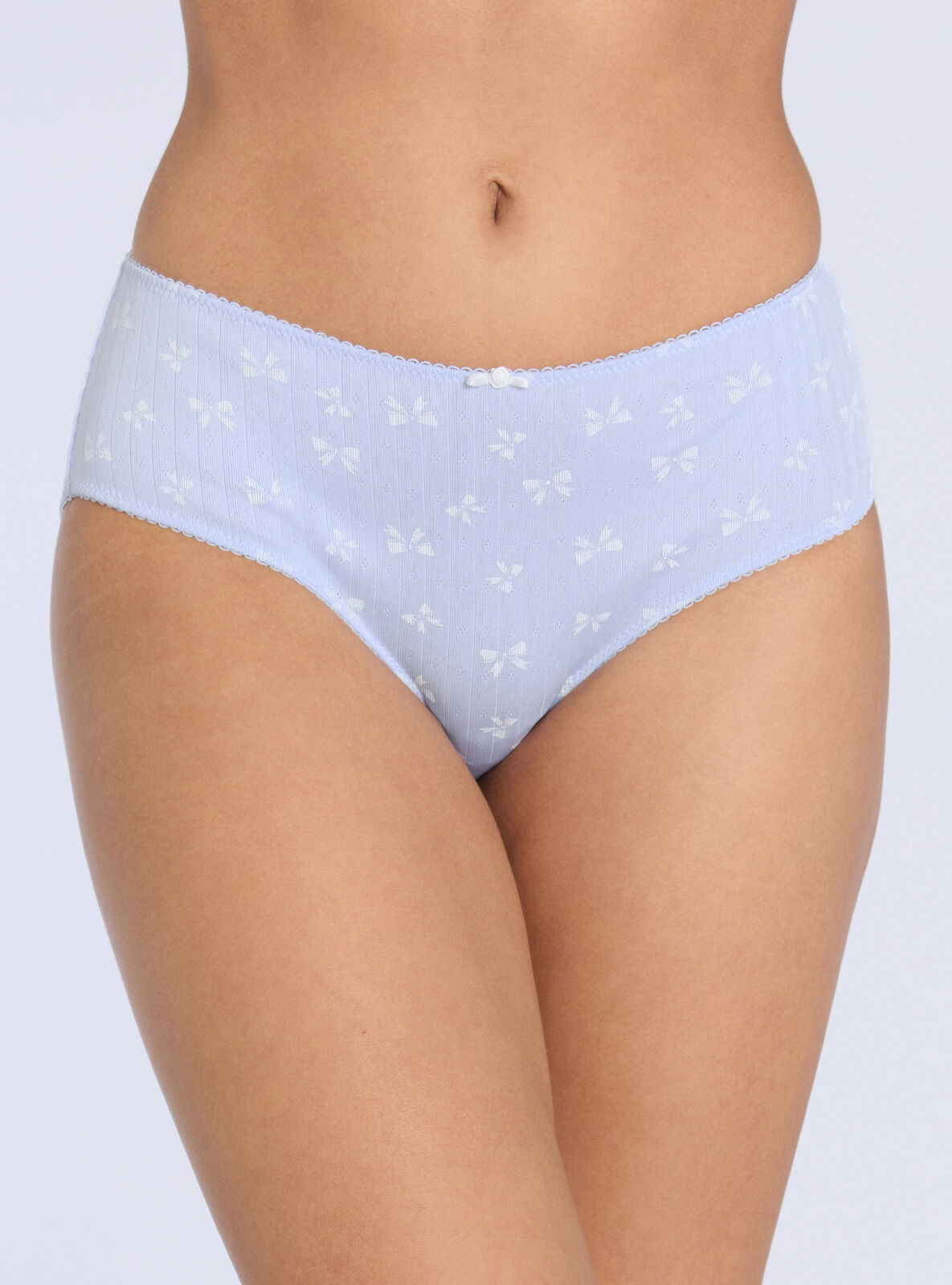 Rosie bow pointelle shorts - Blue Mix