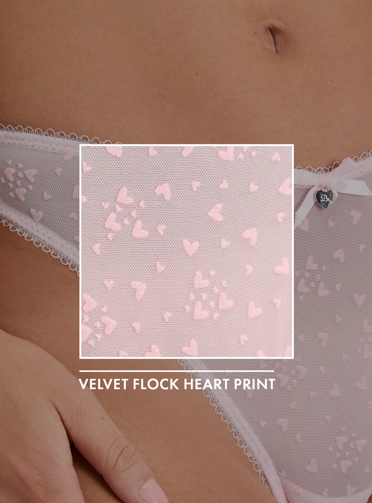 Elsa heart high leg thong - Pink Mix