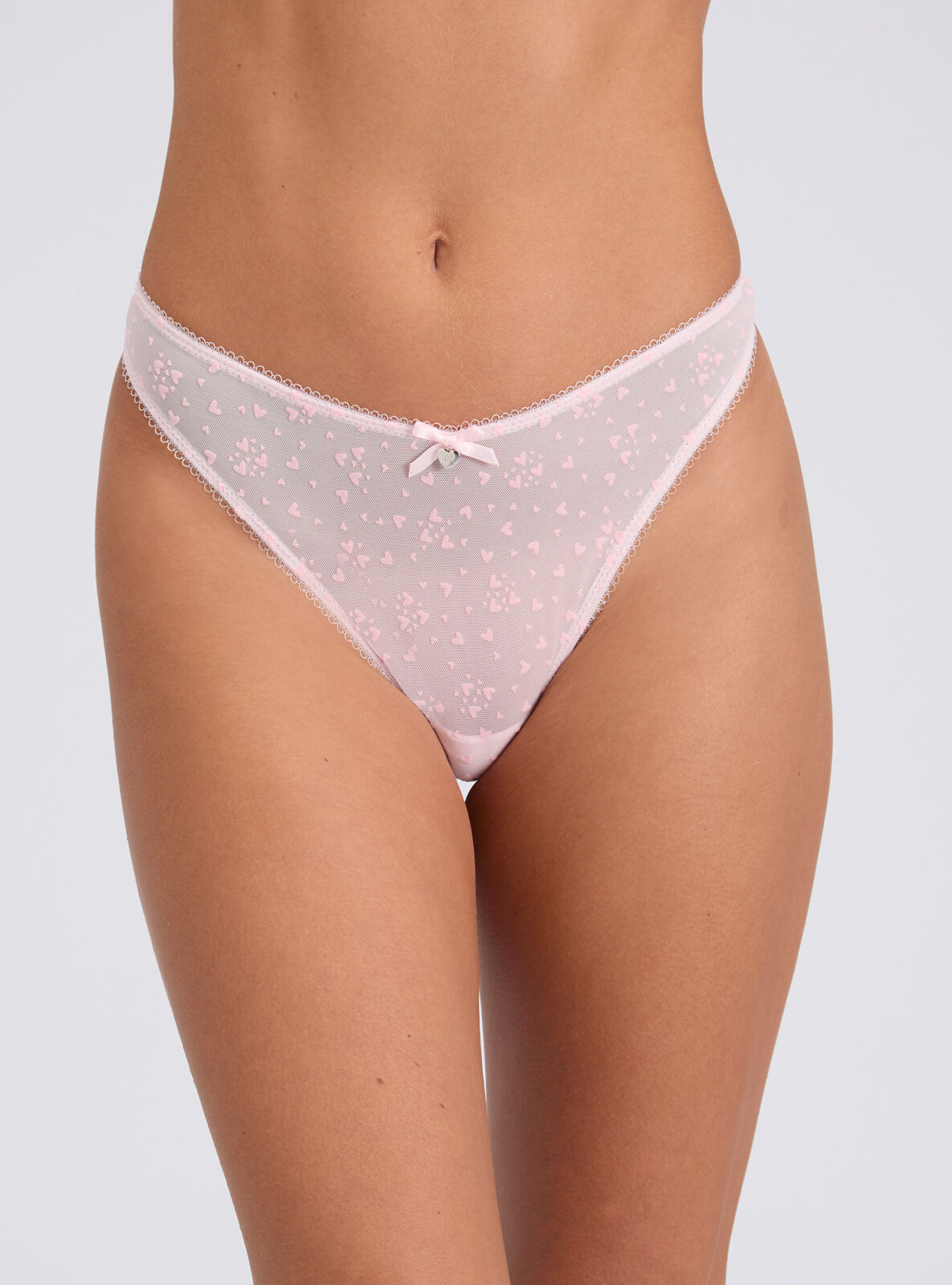 Elsa heart high leg thong - Pink Mix