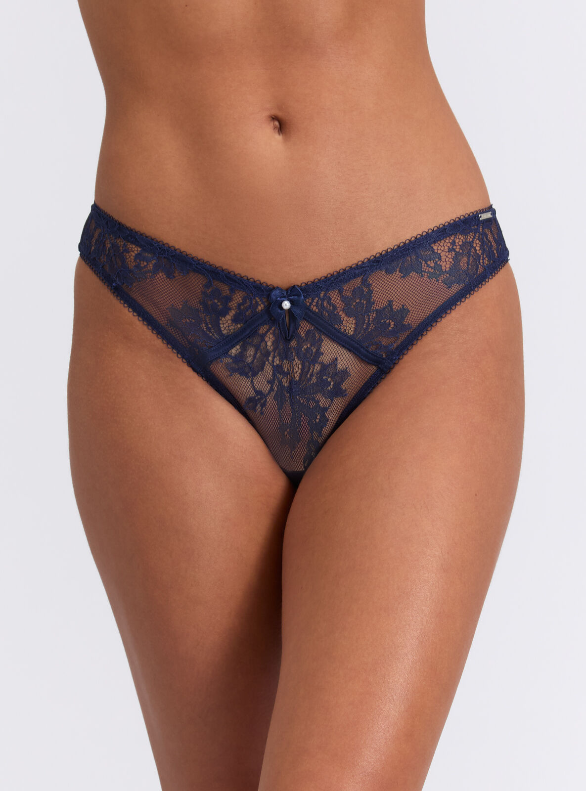Addison lace briefs - Deep Blue
