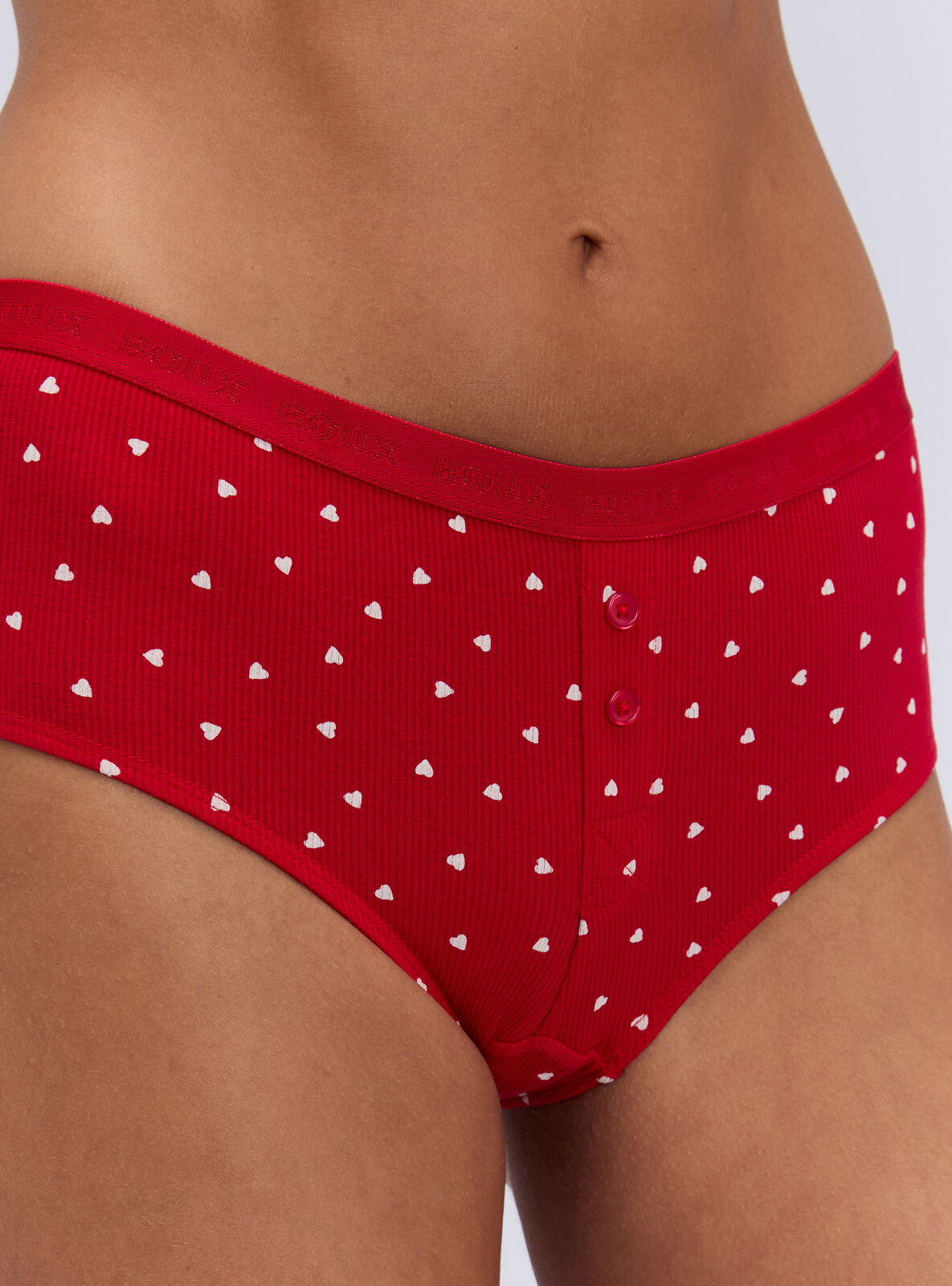Amiee heart print shorts - Red Mix