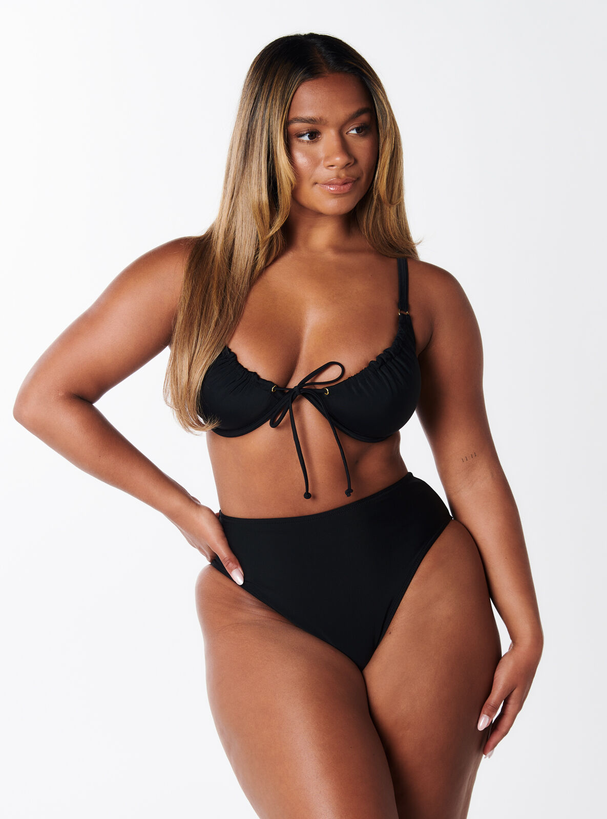 High waist bikini briefs - Black