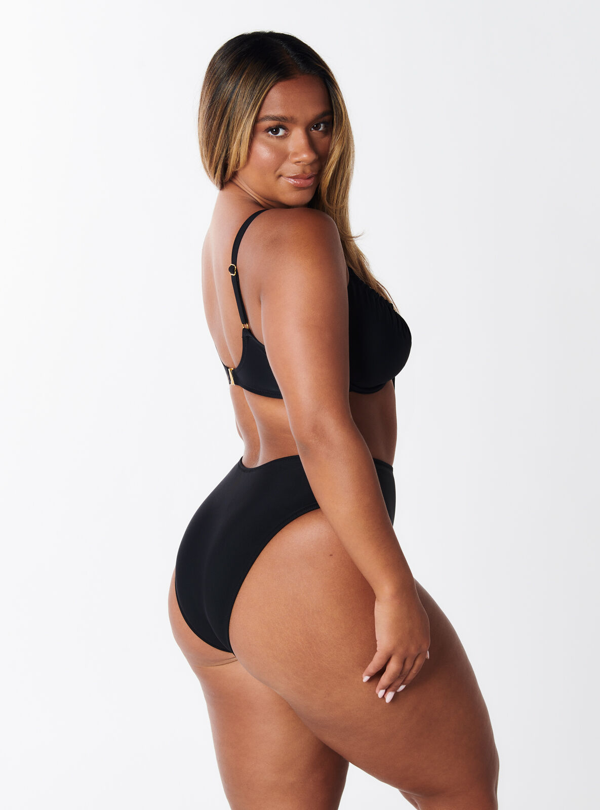 High waist bikini briefs - Black