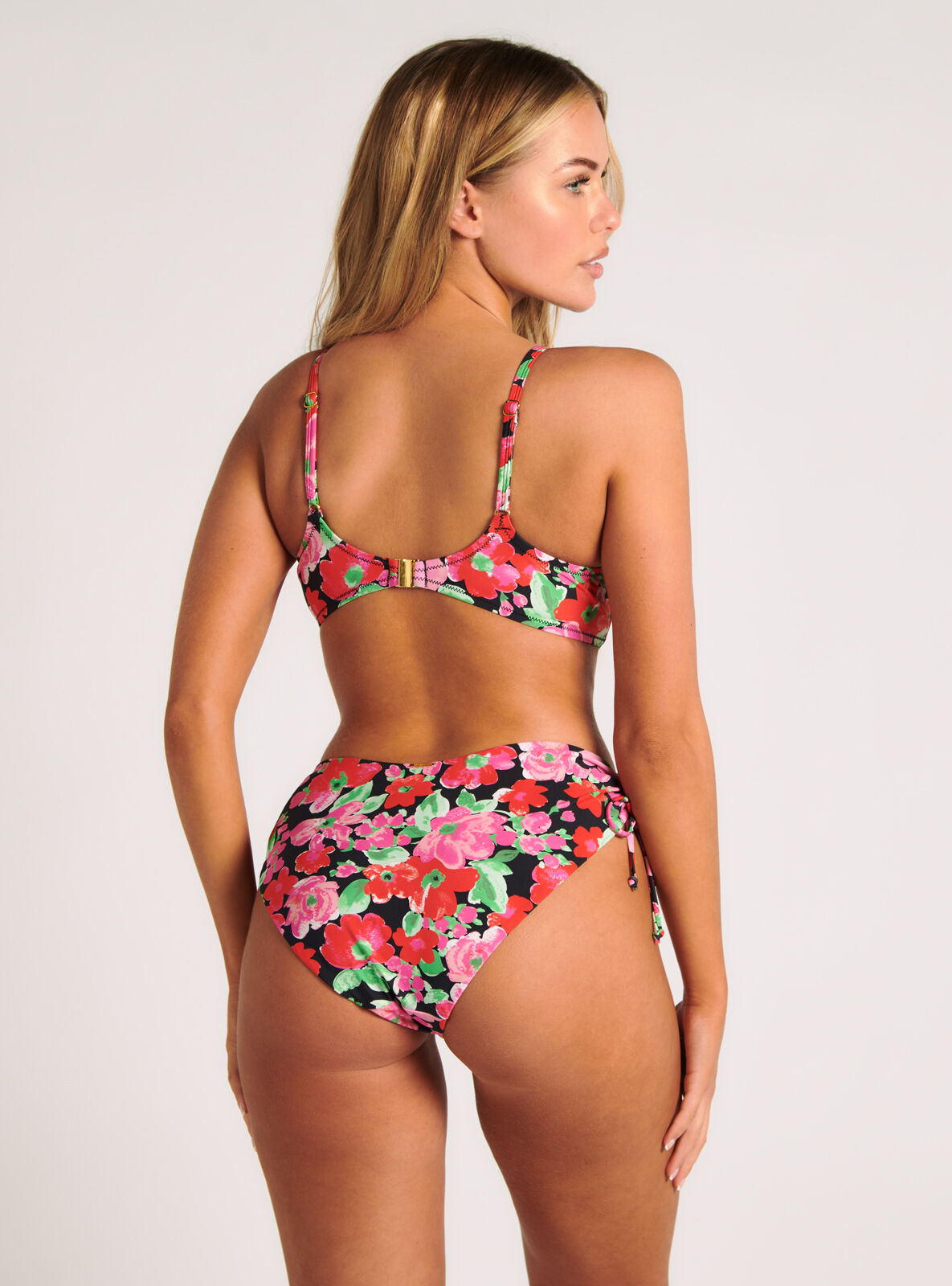 Ibiza bikini ruched side briefs - Black Mix