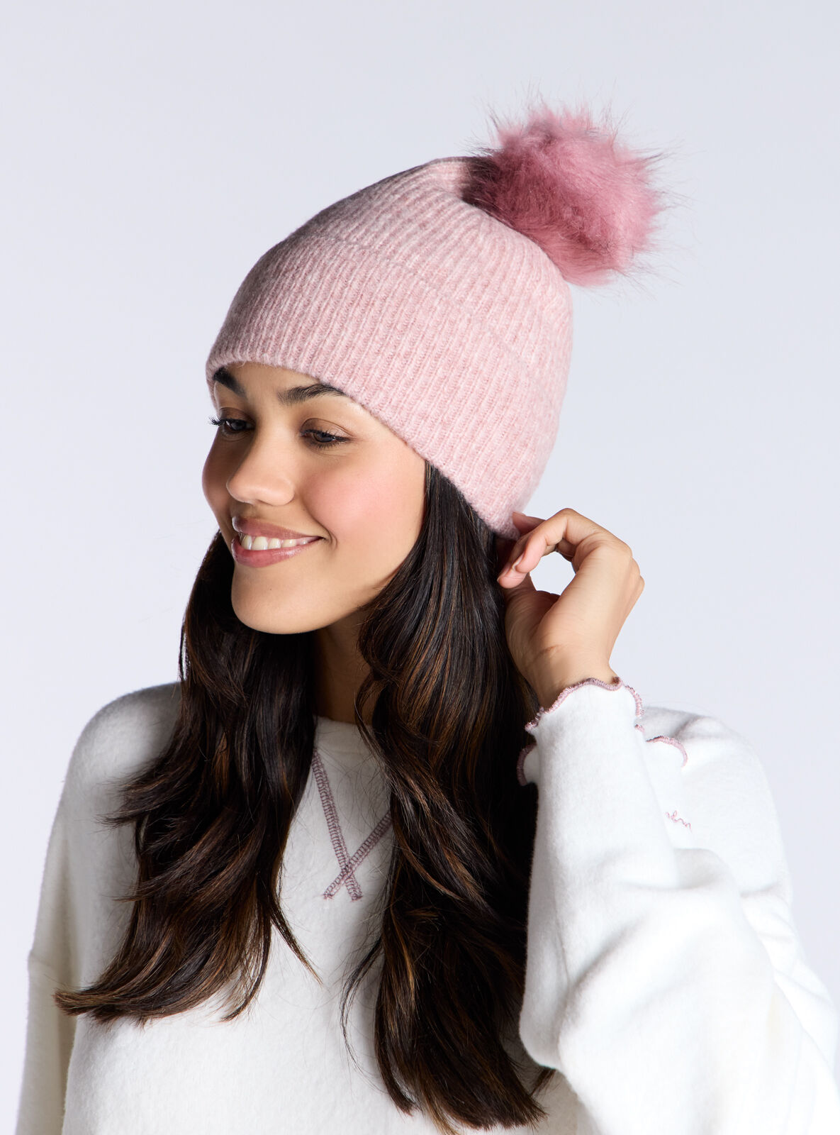 Pom pom hat - Pink