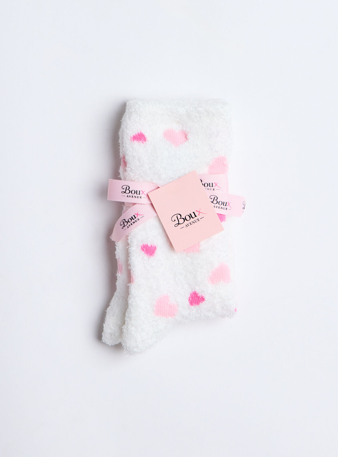 Heart fluffy socks - Ivory Mix