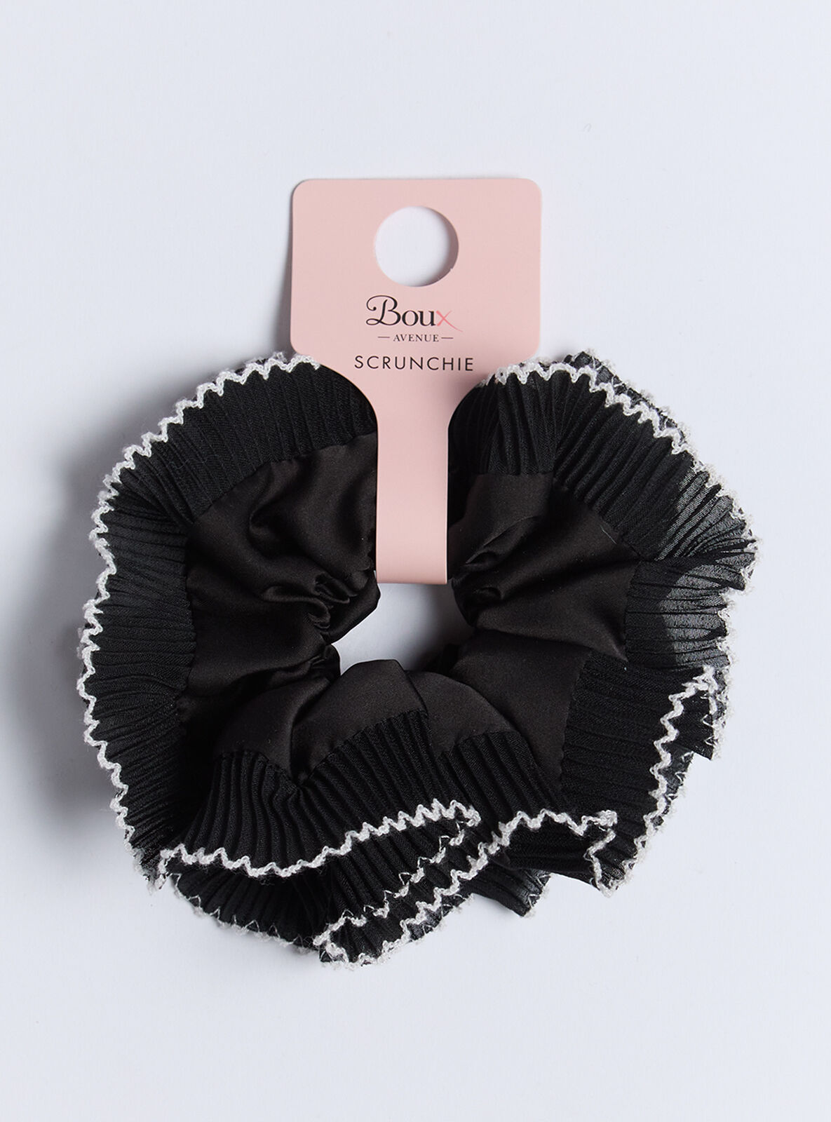 Satin oversized hair scrunchie - Black
