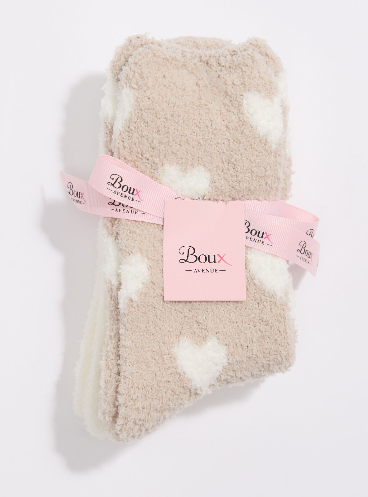 2 pack heart fluffy ankle socks - Neutral Mix