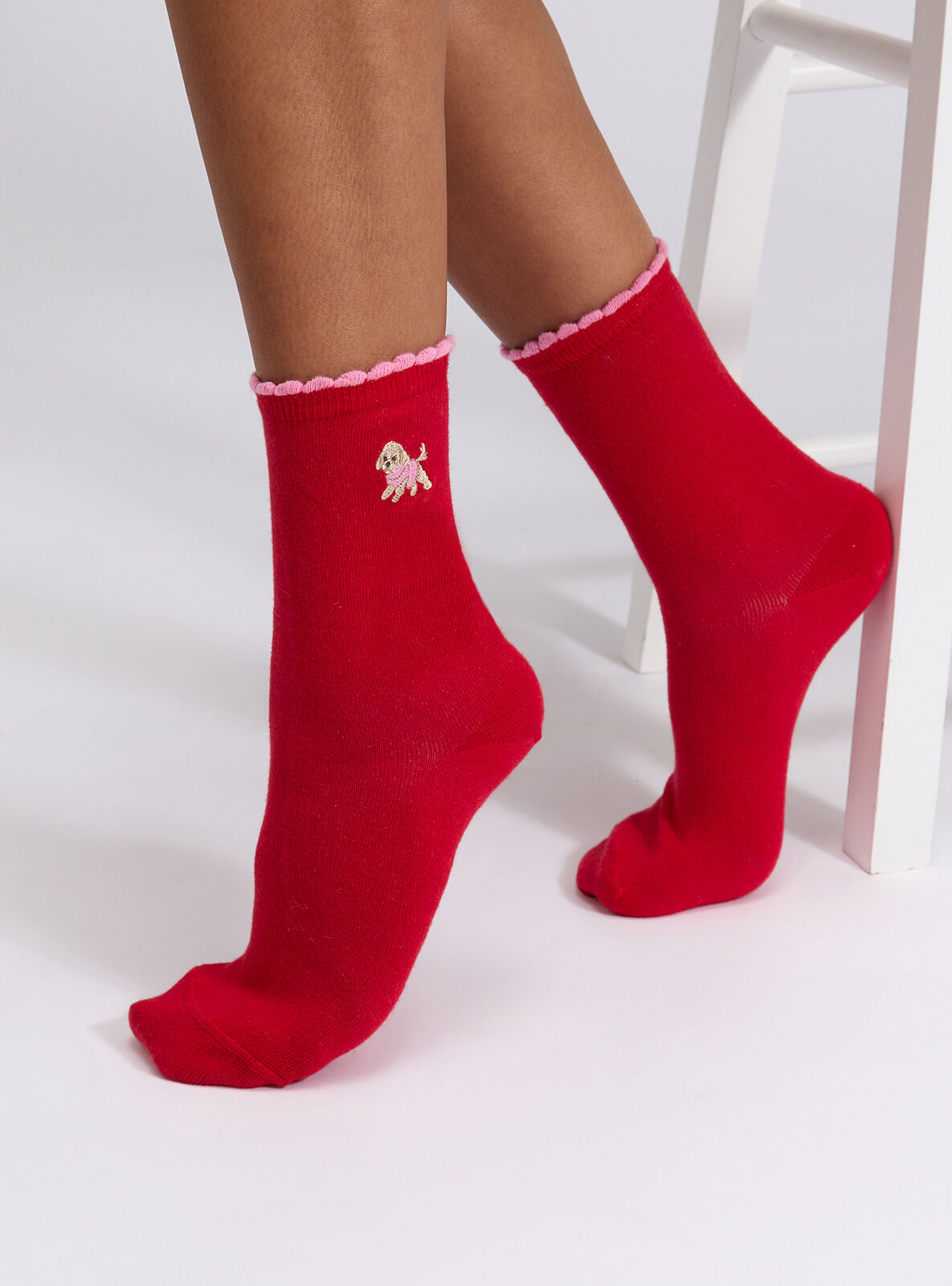 Cockapoo sock gift box - Red Mix