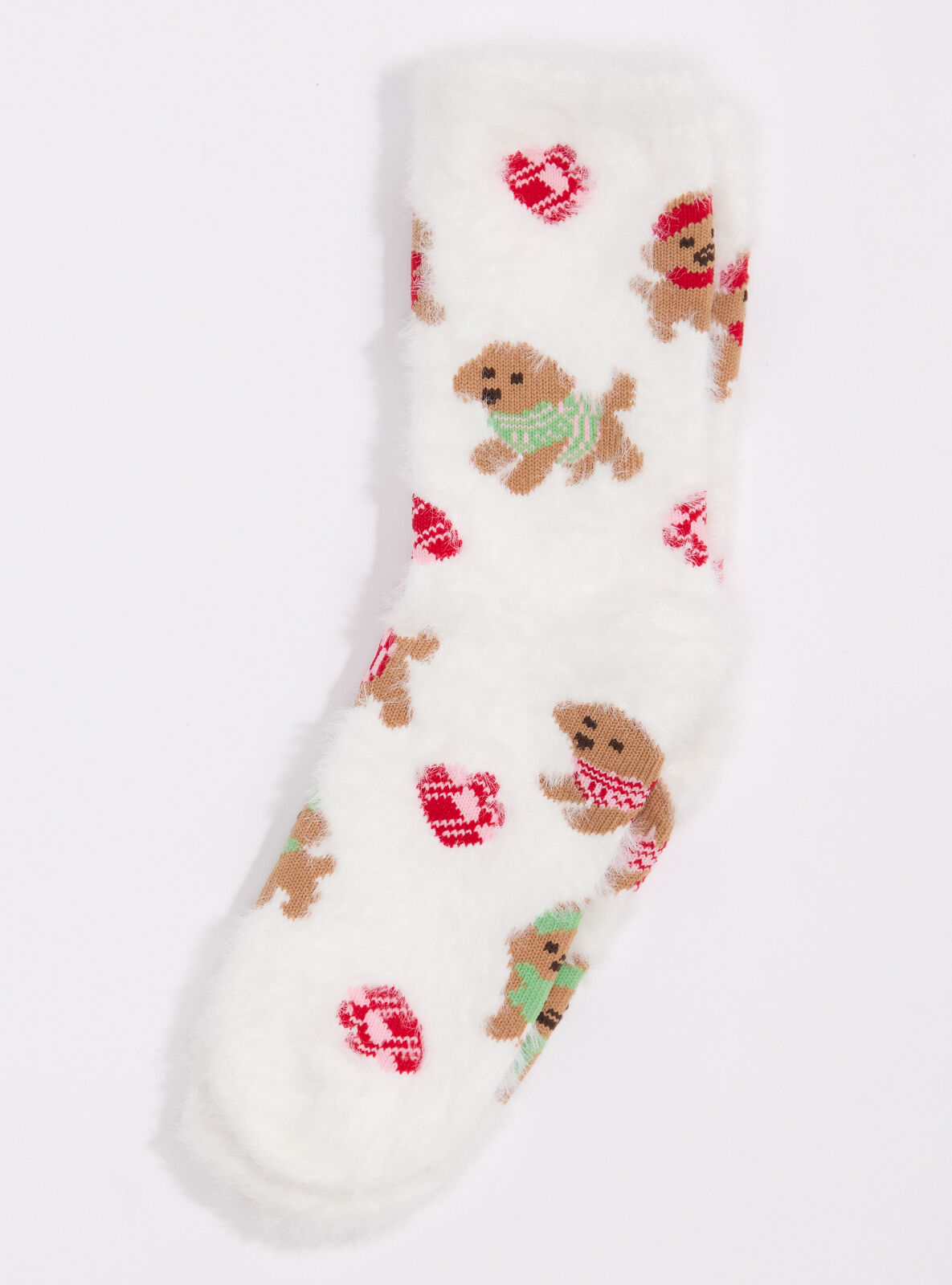 Cockapoo fluffy ankle socks - Ivory Mix