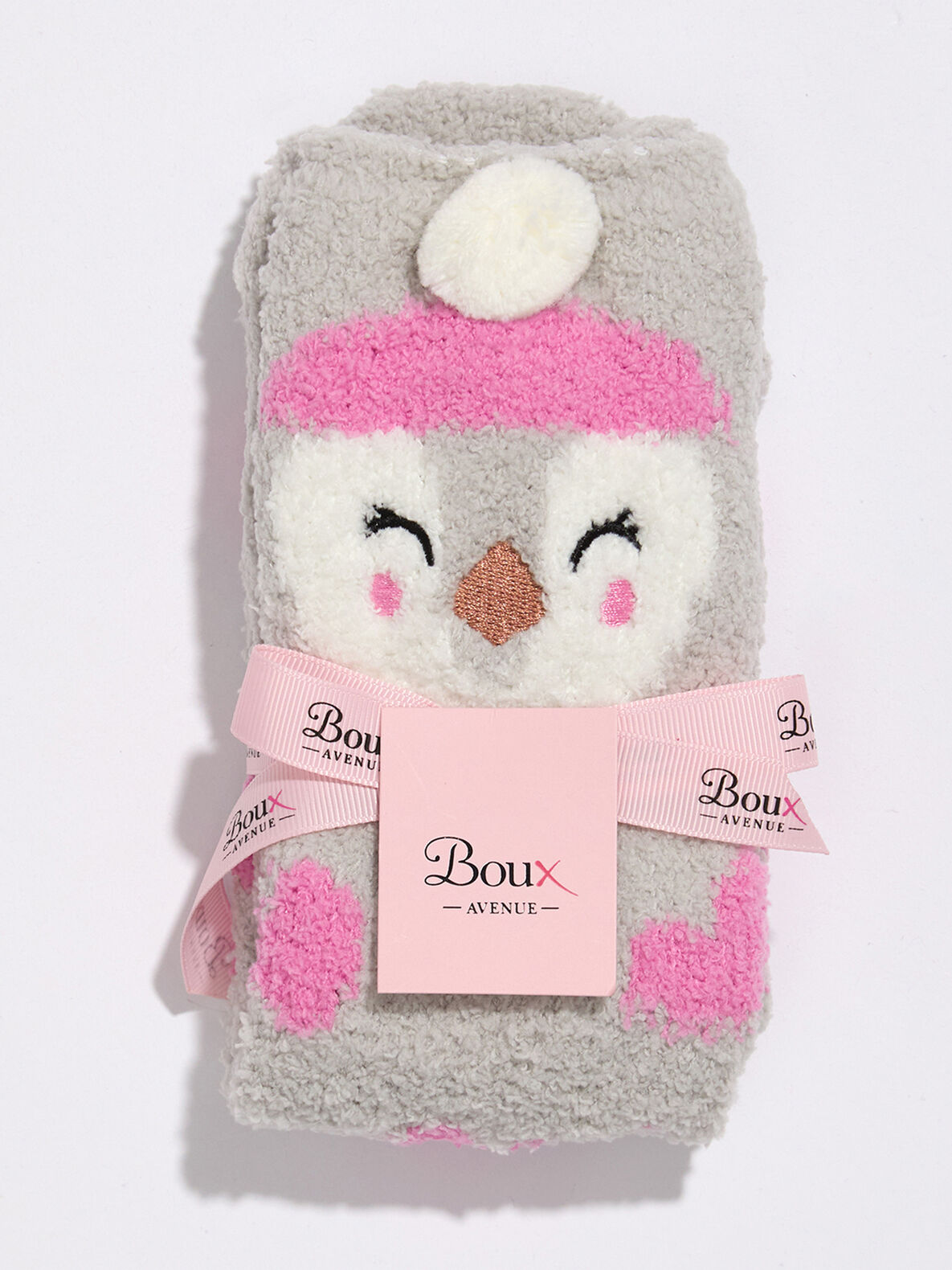 Penguin fluffy ankle socks - Grey Mix