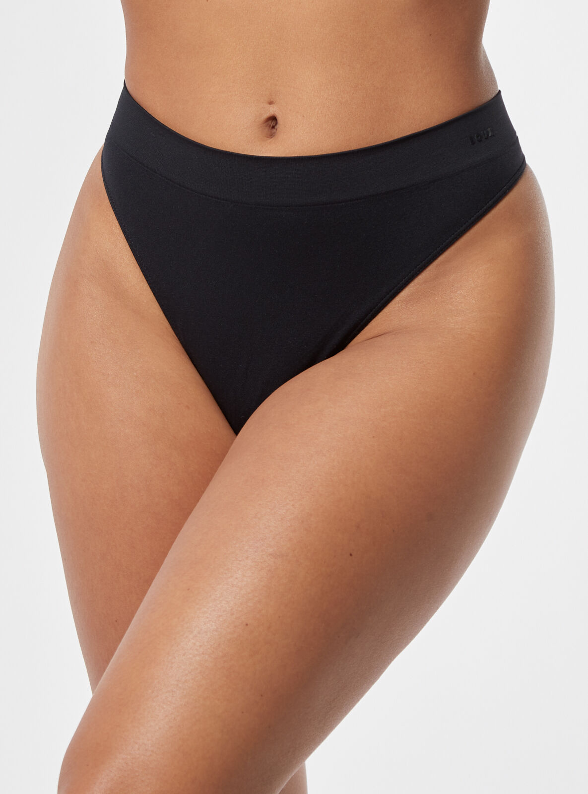High leg seamfree thong - Black