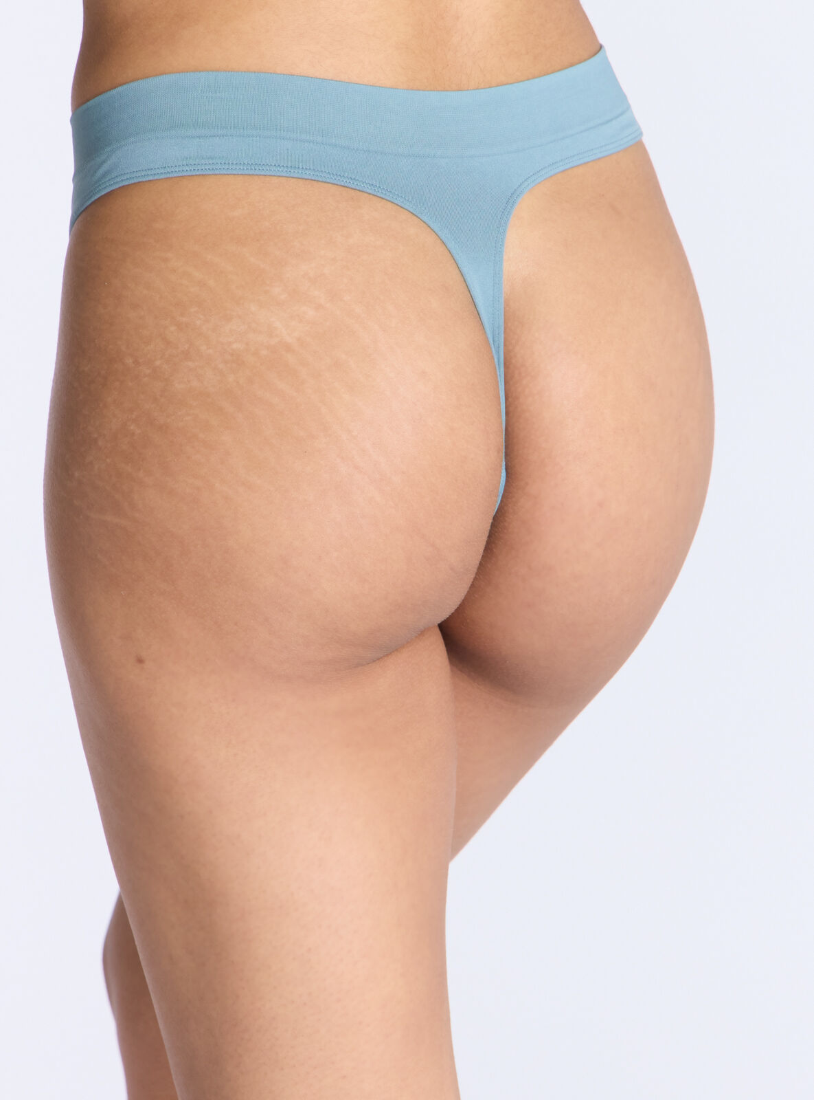 High leg seamfree thong - Petrol Blue