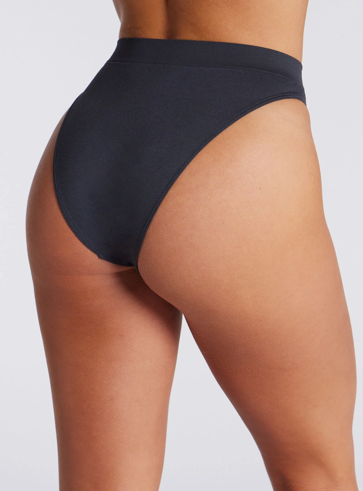High leg seamfree brazilian knickers - Charcoal