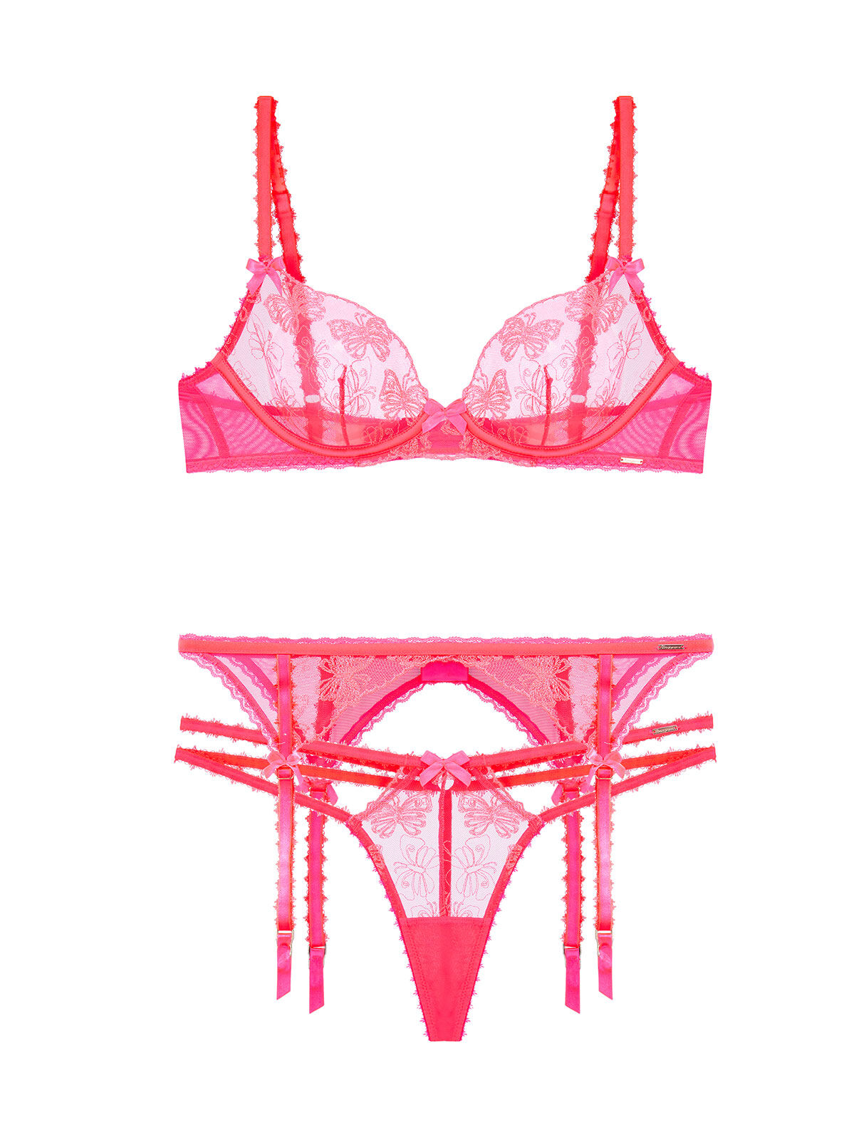 Alara suspender - Neon Coral 4 Alara suspender - Neon Coral