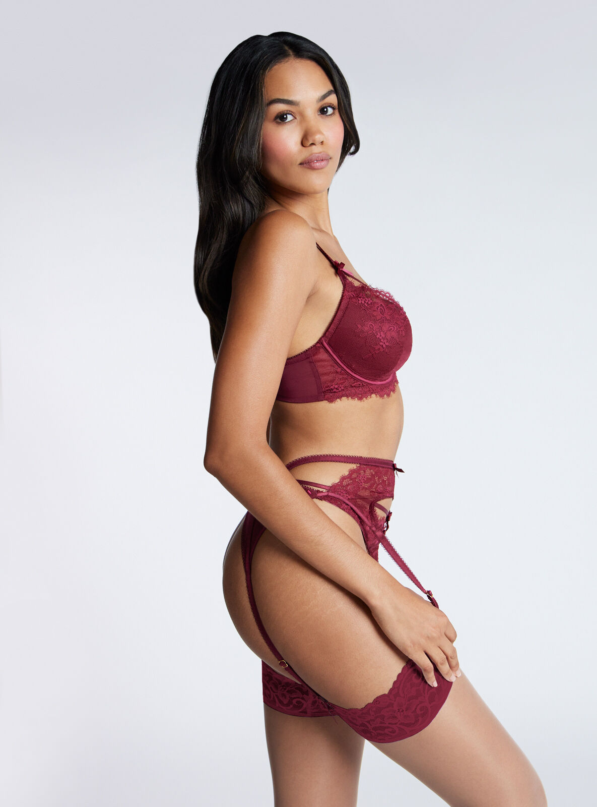 Yonina suspender belt - Wine