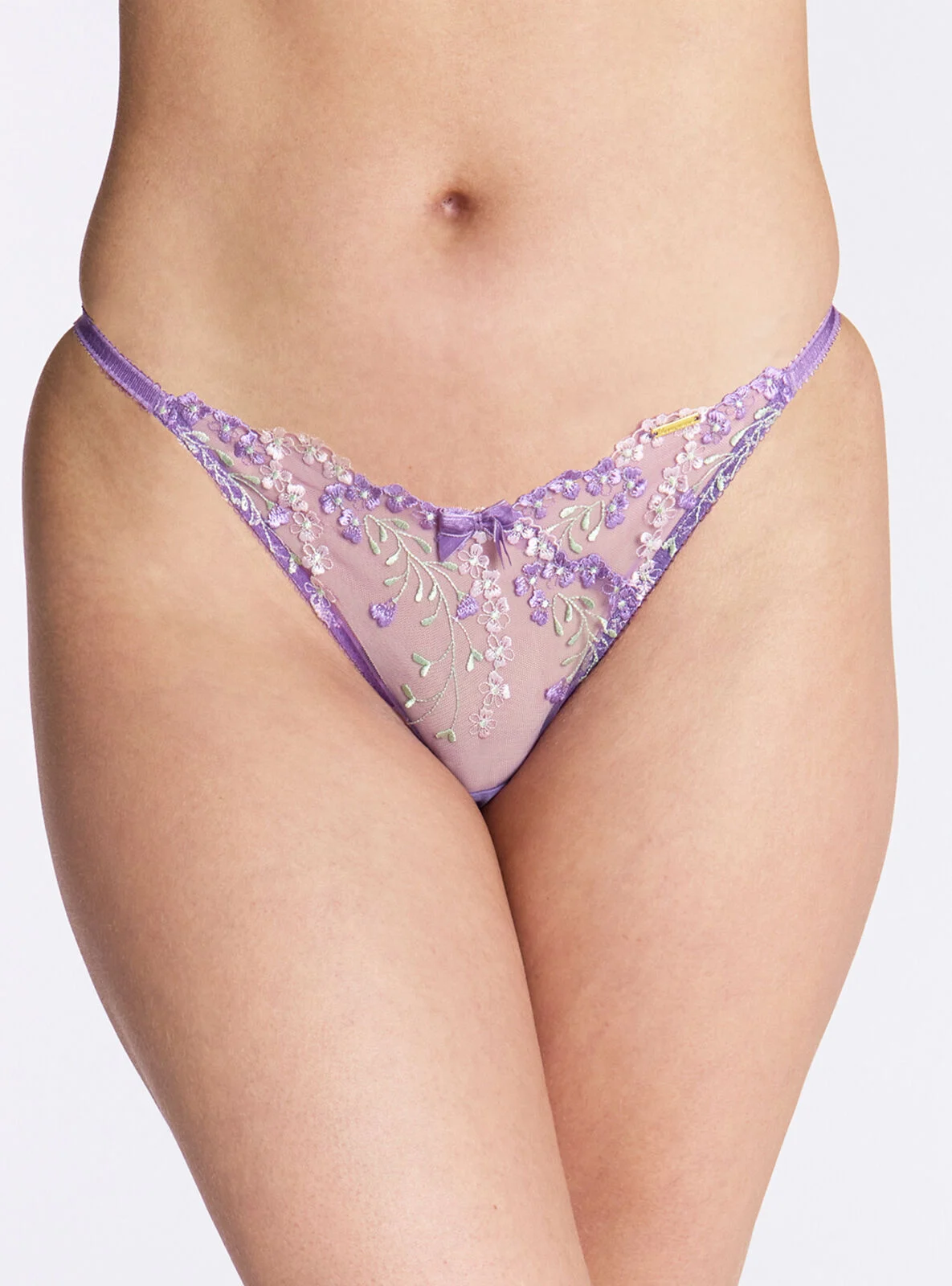 Flora embroidered briefs - Purple Mix