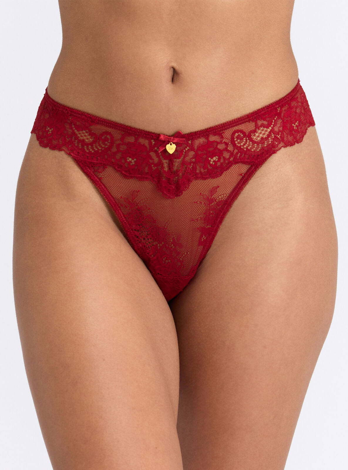 Amber lace thong - Red