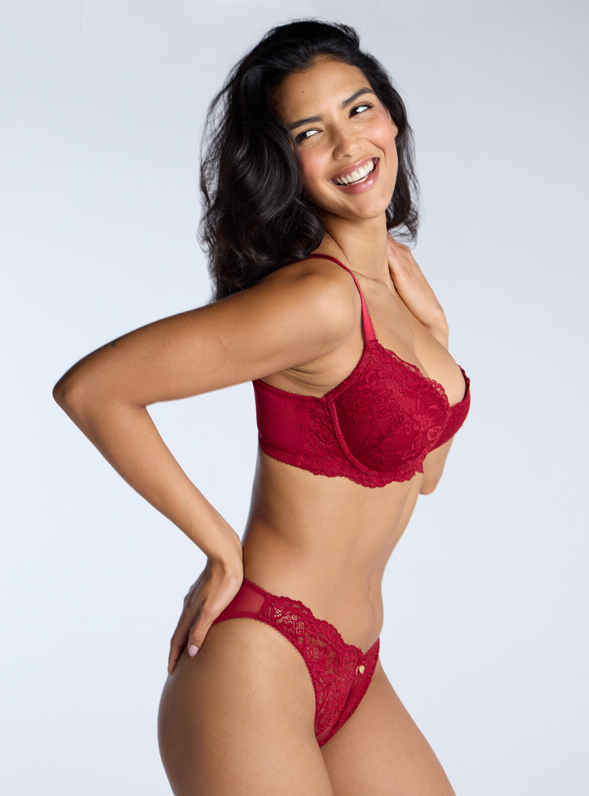 Billie lace briefs - Red