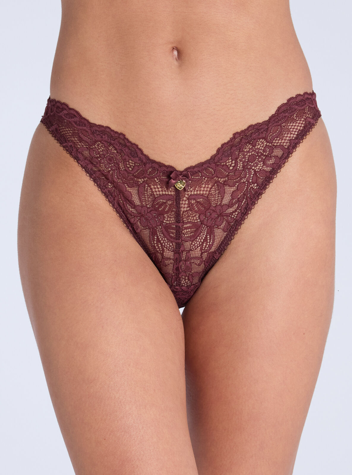 Billie lace briefs - Maroon