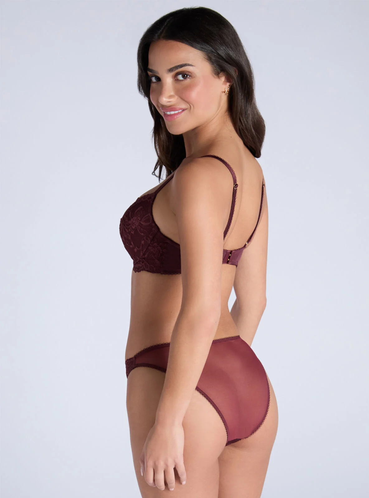 Billie lace briefs - Maroon